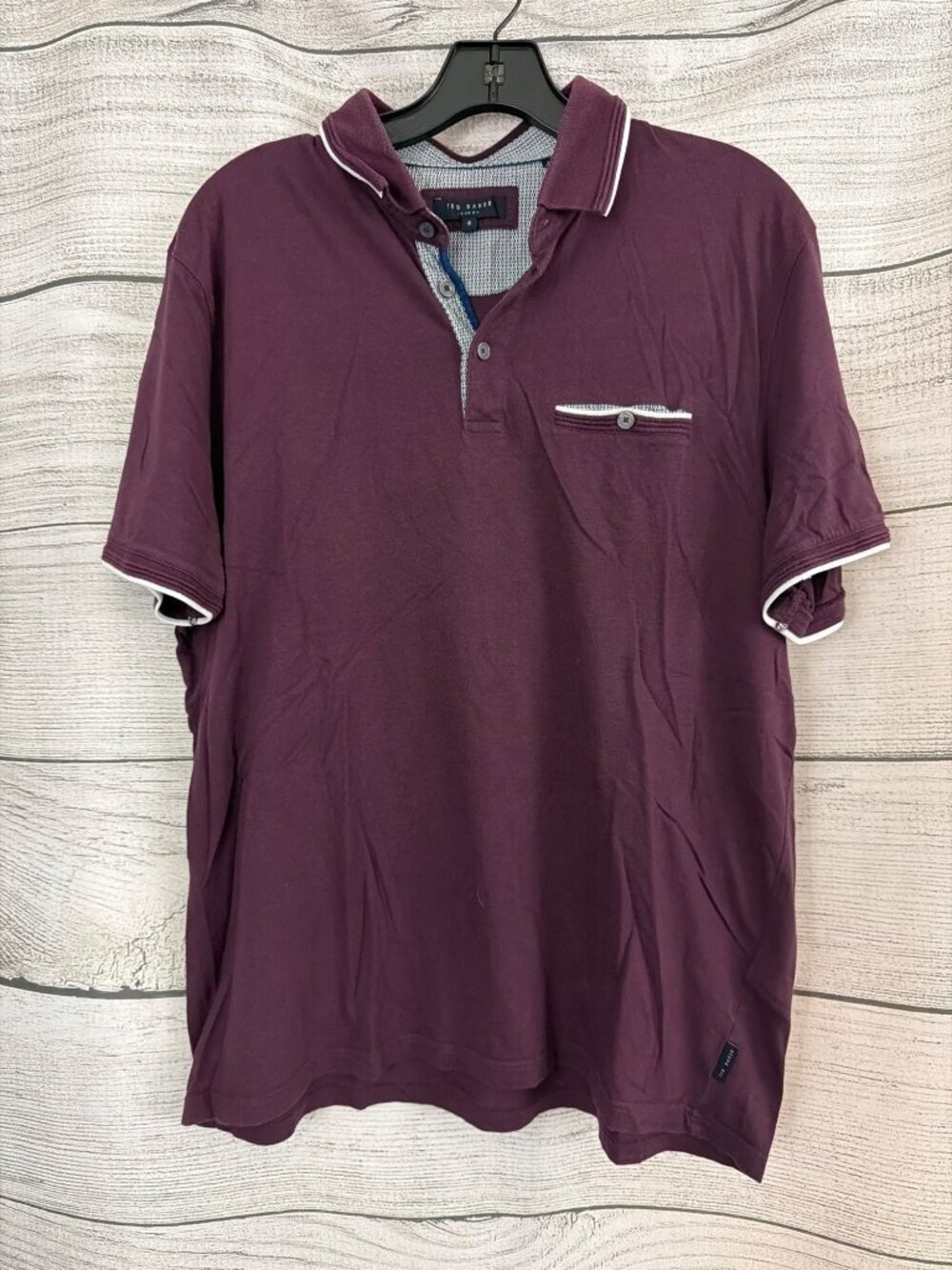 Mens Ted Baker London Derry Polo Shirt Maroon Size 6/XXL